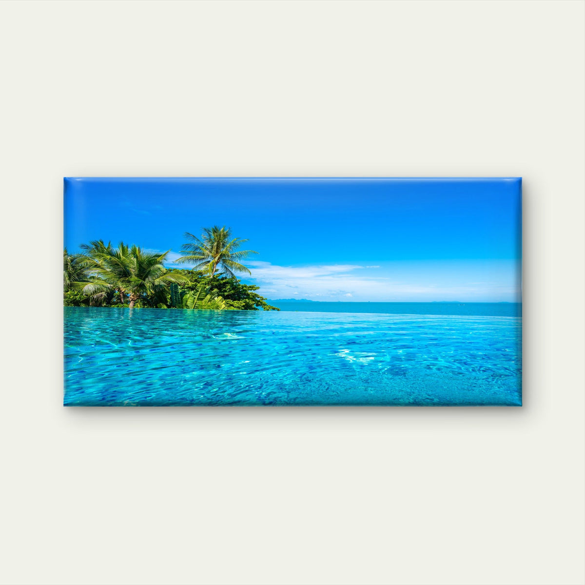 Tropical Ocean Infinity Sea Vi Wall Art Canvas Office Home Room Framed 120x60cm
