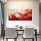 Crimson Gold Fluid Motion Wall Art Canvas Office Home Room Framed 120x60cm