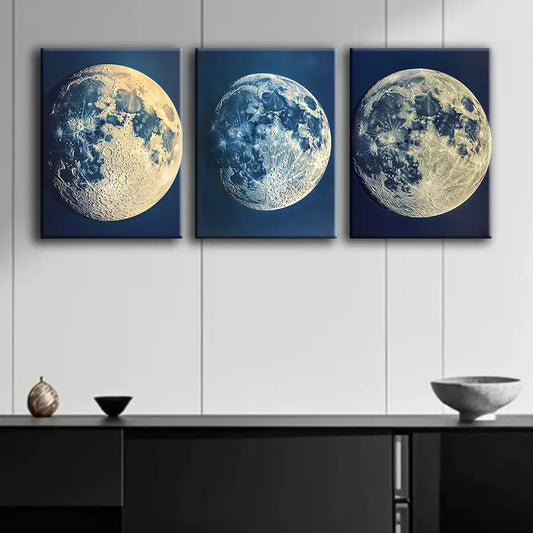 3pcs Craters of the Moon Metal Print Ready to Hang Art