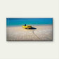 Inflatable Boat on Shoreline Wall Art Canvas Office Home Room Framed 120x60cm