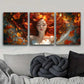 3pcs Elegant Redhead Metal Print Ready to Hang Art