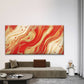 Red And Gold Glitter Liquid Wall Art Canvas Office Home Room Framed 120x60cm