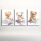 3pcs Charming Pomeranian Puppy in Teacup Metal Print Ready to Hang Art