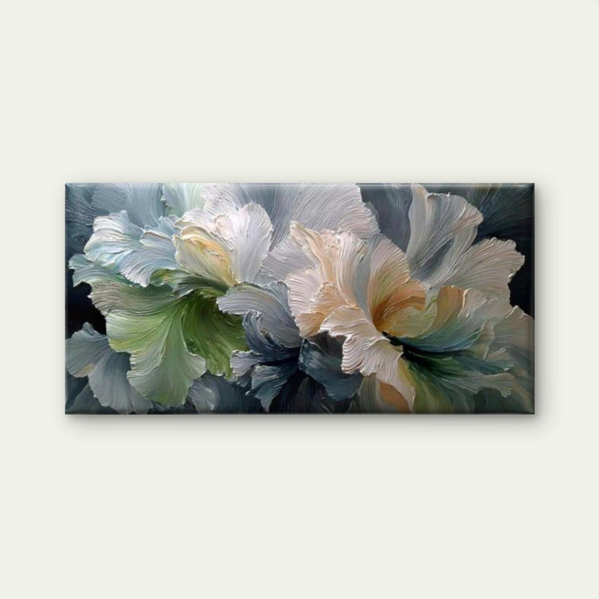 Floral Abstract Petal Flow Wall Art Canvas Office Home Room Framed 80x45cm