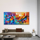 Vibrant Geometric Abstract Art Wall Art Canvas Office Home Room Framed 120x60cm