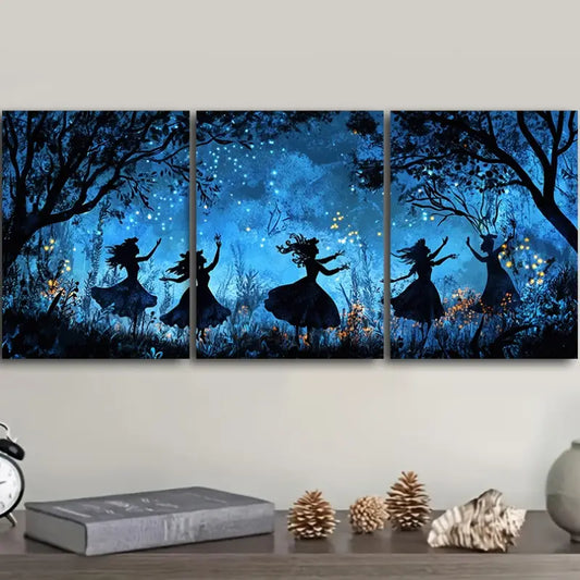 3pcs Forest Spirit Metal Print Ready to Hang Art