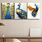 3pcs A Beautiful Peacock Metal Print Ready to Hang Art