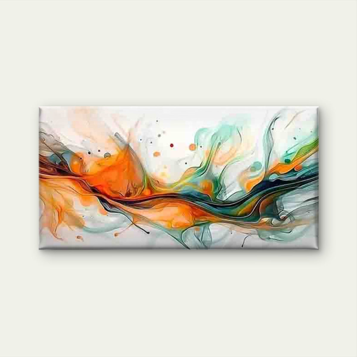Modern Abstract Fluid Art Wall Art Canvas Office Home Room Framed 80x45cm