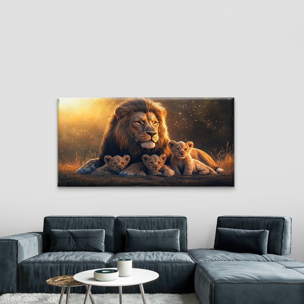 Noble Heart Lion King Wall Art Canvas Office Home Room Framed 120x60cm