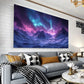 Vibrant Northern Lights Wall Art with Snow-Capped Mountains & Starry Sky Wall Art wall canvas office home room framed 120x60cm