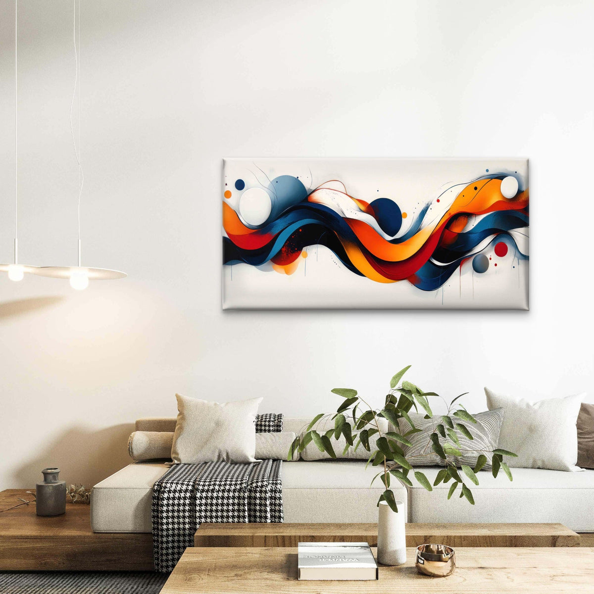 Vibrant Swirling Abstract Art Wall Art Canvas Office Home Room Framed 120x60cm