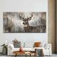 Rustic Deer with Antlers, Modern Farmhouse Decor Wall Art Canvas Office Home Room Framed 80x45cm