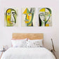 3pcs Picasso-Inspired Abstract Neutral Tone Metal Print Ready to Hang Art