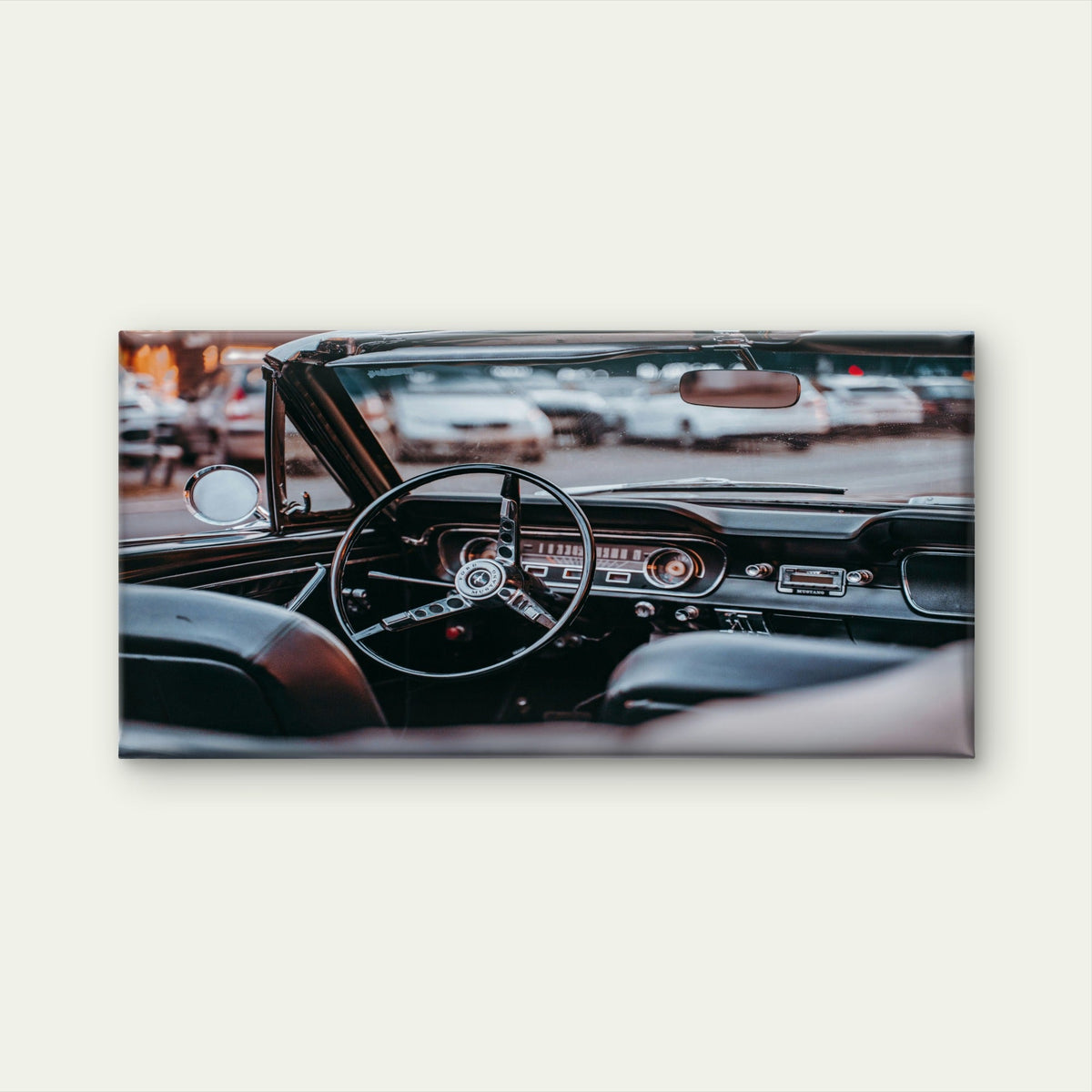 Ford Mustang Dashboard Interior Wall Art Canvas Office Home Framed 80x45cm