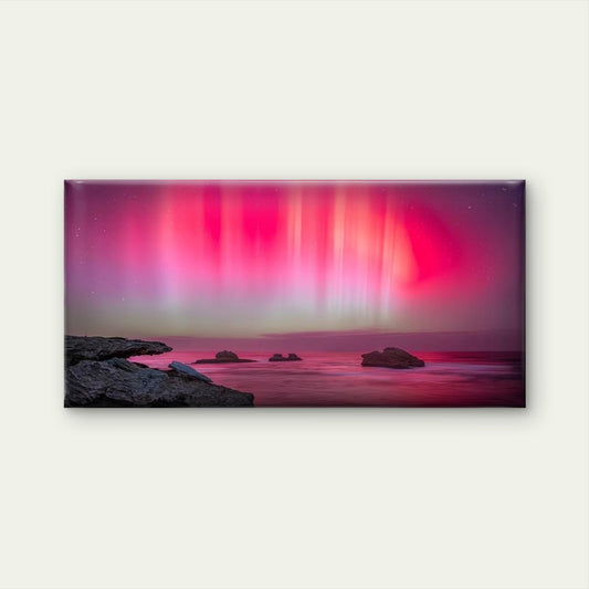 Aurora Borealis Landscape Wall Art Canvas Office Home Room Framed 80x45cm