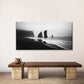 Black And White Coastal Landscape Wall Art Canvas Office Home Room Framed 80x45cm