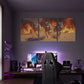 3pcs Dynamic Wolves Running in Flames Motif Metal Print Ready to Hang Art
