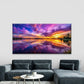 Abstract Lake Sunset Wall Art Canvas Office Home Room Framed 120x60cm