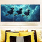 3pcs Witch Night Sky Metal Print Ready to Hang Art