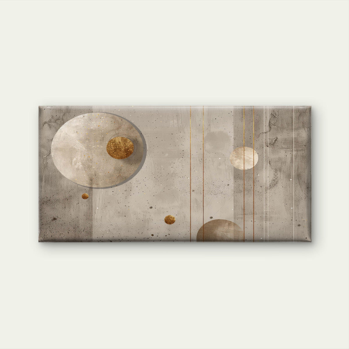 Golden Moons Quiet Alignment Wall Art Canvas Office Home Room Framed 80x45cm