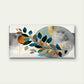 Modern Abstract Teal Gold Leaves Wall Art Canvas Office Home Framed 120x60cm