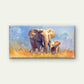 Golden Elephants Of Savanna Wall Art Canvas Office Home Room Framed 120x60cm