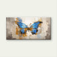 Blue Morpho Butterfly Gold Splash Wall Art Canvas Office Home Framed 80x45cm