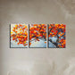 3pcs Watercolor Orange Tree of Life Painting Metal Print Ready to Hang Art
