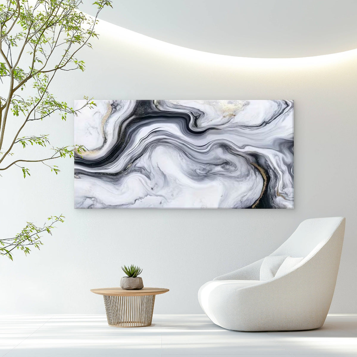 Abstract Marble Flow Art Wall Art Canvas Office Home Room Framed 120x60cm
