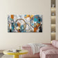 Featuring Circles And Dots Wall Art Canvas Office Home Room Framed 80x45cm