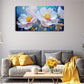 White Flowers with Yellow Center Wall Art Canvas Office Home Room Framed 120x60cm
