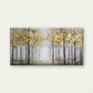 Golden Trees in a Misty Forest Wall Art Canvas Office Home Room Framed 80x45cm