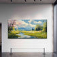 Spring Meadow Wall Art Canvas Office Home Room Framed 120x60cm