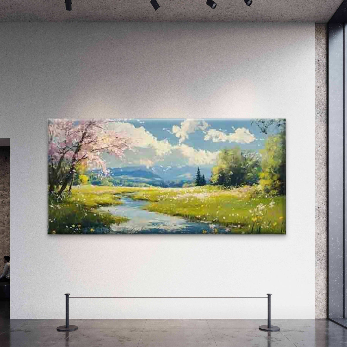 Spring Meadow Wall Art Canvas Office Home Room Framed 80x45cm