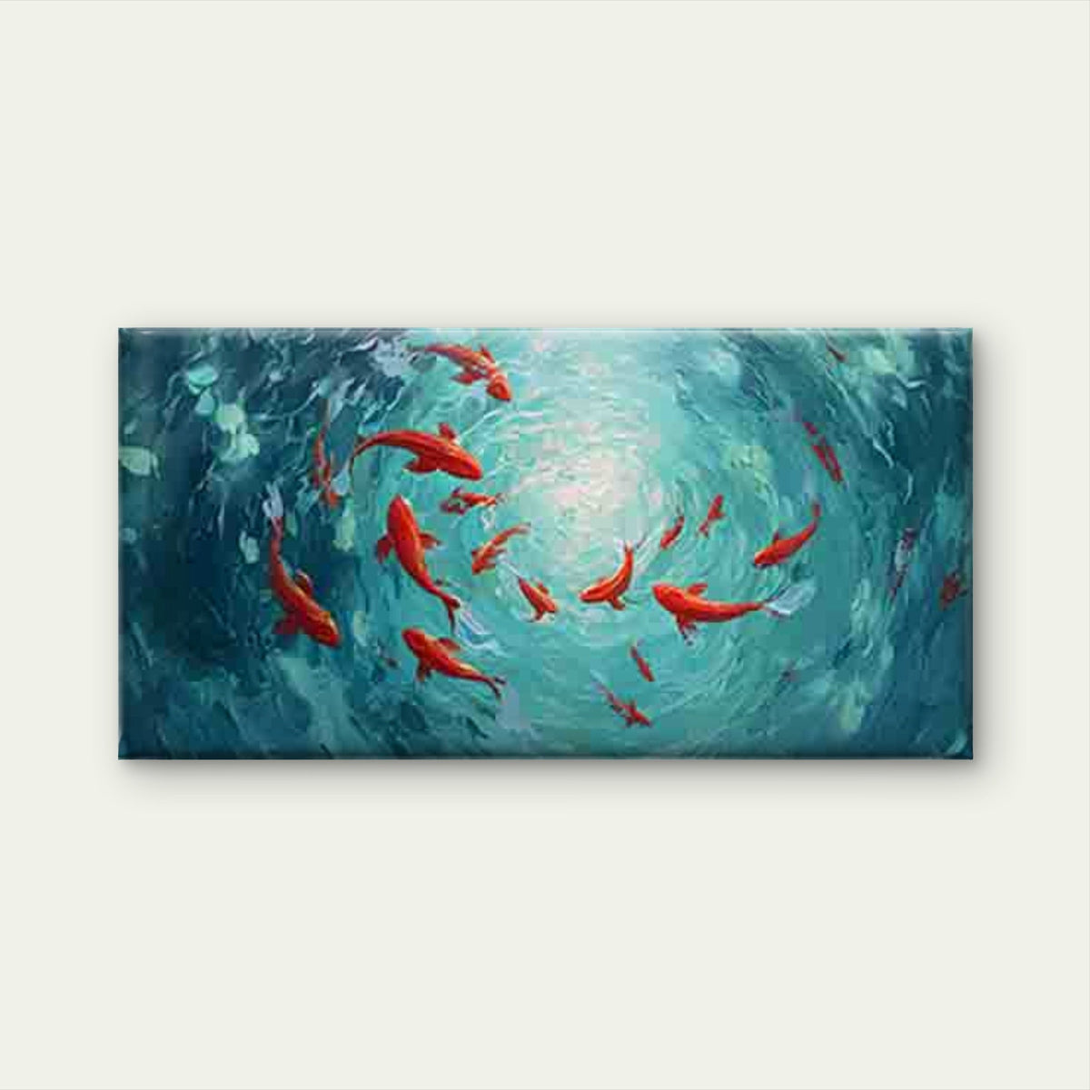 Red Koi Fish Wall Art Canvas Office Home Room Framed 80x45cm