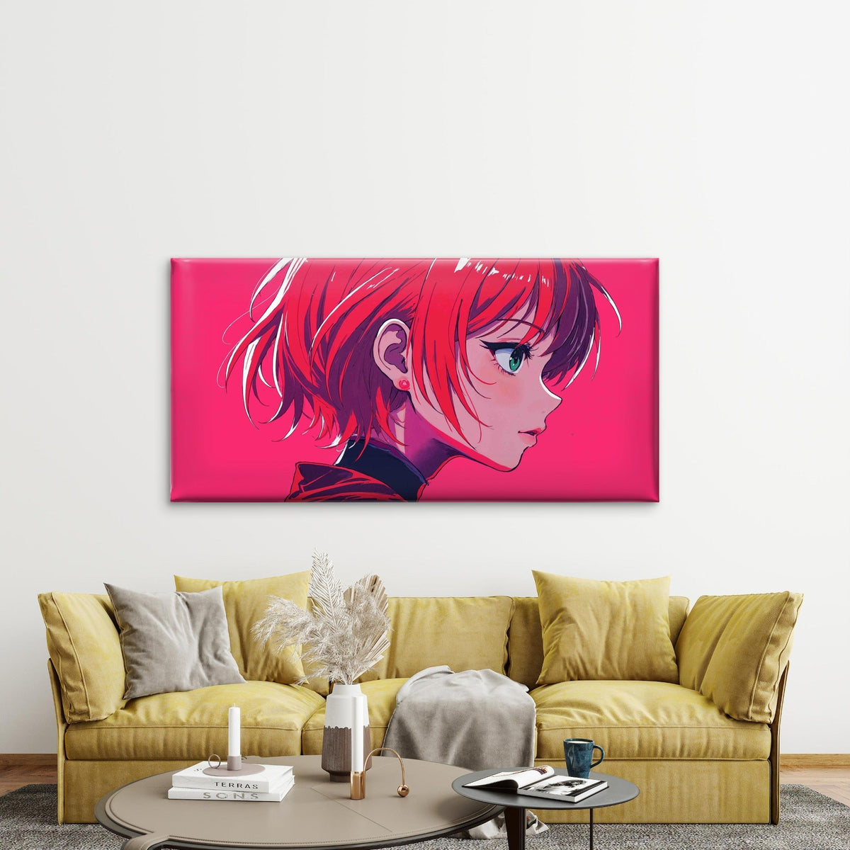 Cute Anime Girl Wall Art Canvas Office Home Room Framed 120x60cm