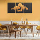 3pcs Majestic Deer Silhouette with Mountain & Forest Metal Print Ready to Hang Art