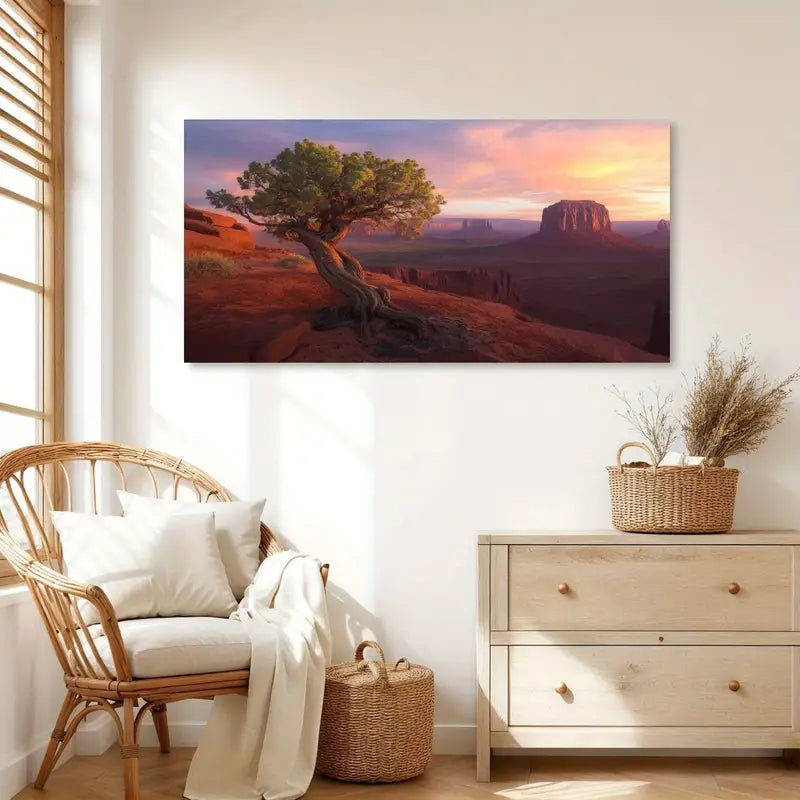 Dawn Sunset Vibrant Sky & Rock Formations Wall Art canvas office home room framed 120x60cm