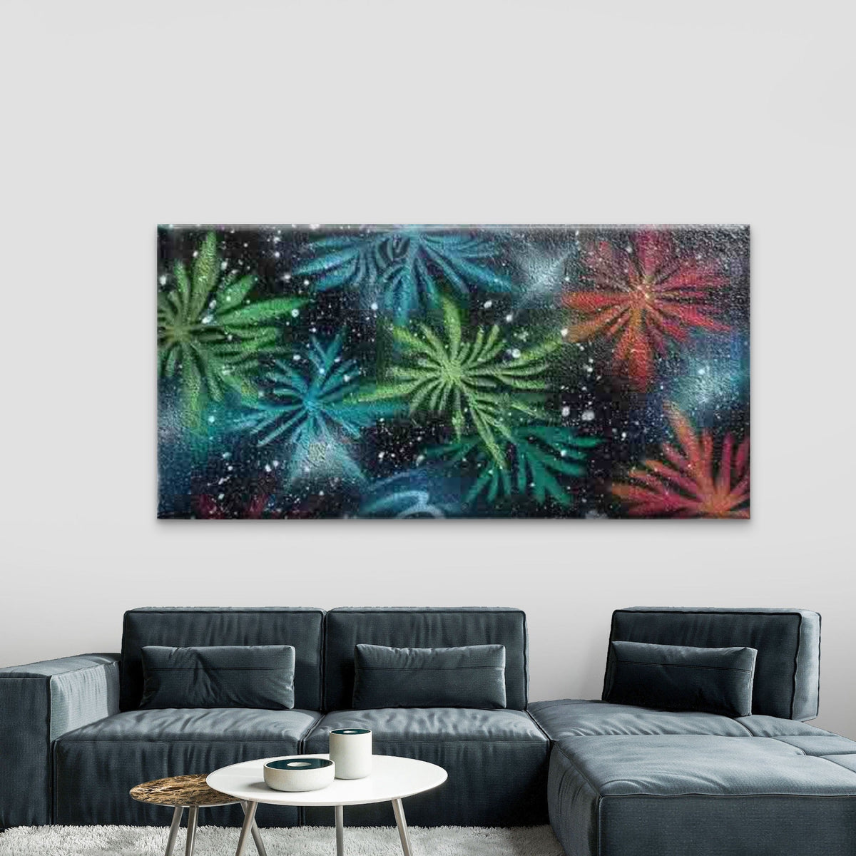 Colorful Fireworks Starry Sky Wall Art Canvas Office Home Room Framed 120x60cm