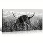 Black & White Farmhouse Cow Rustic Wall Art canvas office home room framed 120x60cm