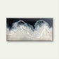 Blue Sea Foam Coast Beach Wall Art Canvas Office Home Room Framed 120x60cm