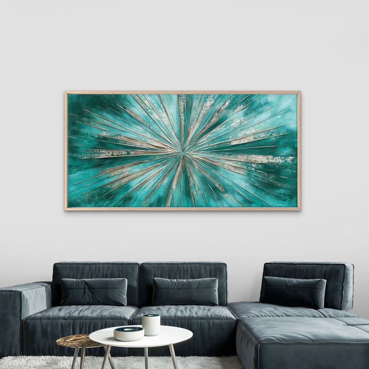 Dynamic Lines Abstract Wall Art Canvas Office Home Room Framed 80x45cm