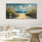 Serene White Sandy Beach Seaside Wall Art canvas office home room framed 120x60cm