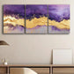 3pcs A vivid combination of purple and gold Metal Print Ready to Hang Art