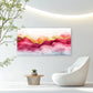 Abstract Crimson Golden Horizon Wall Art Canvas Office Home Room Framed 120x60cm