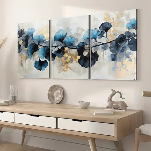 3pcs Modern Minimalist Abstract Leaf Art Flowers Wall Art Set Canvas Framed 60x90cm - High Quality Print 100% Australian Made Wall Canvas Ready to Hang