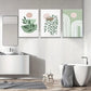 3pcs Sage Green and Blush Pink Botanical Shapes Metal Print Ready to Hang Art
