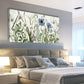 Botanical Wildflower Green Blue Wall Art canvas office home room framed 120x60cm