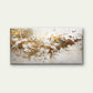 Gold White Floral Painting Wall Art Canvas Office Home Room Framed 120x60cm