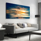 Sunset Blue Ocean Nature Wall Art canvas office home room framed 120x60cm